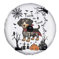 Funny Halloween Gift Spare Tire Cover Trick Or Treat With My Dachshund Dracula - Wonder Print Shop