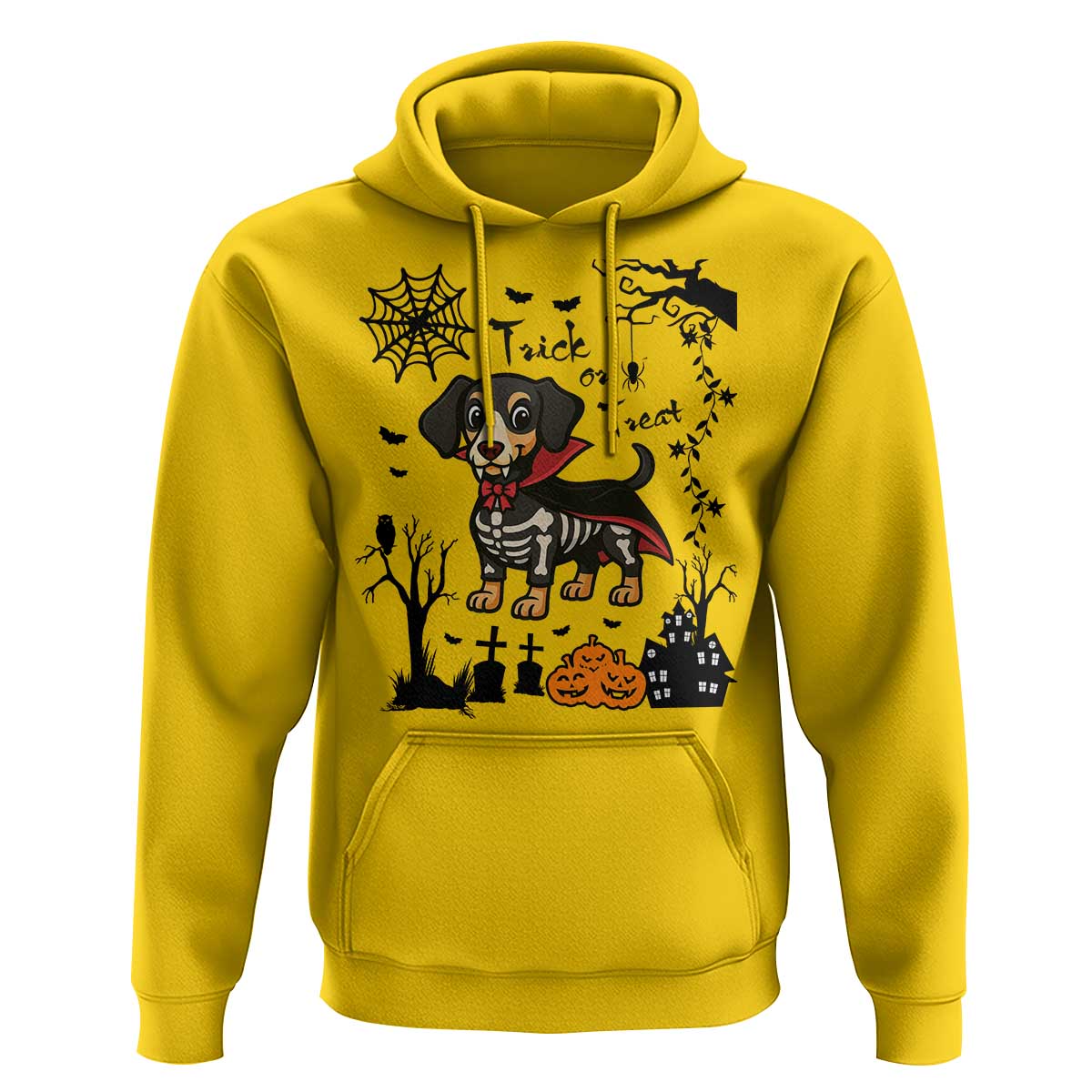 Funny Halloween Gift Hoodie Trick Or Treat With My Dachshund Dracula - Wonder Print Shop