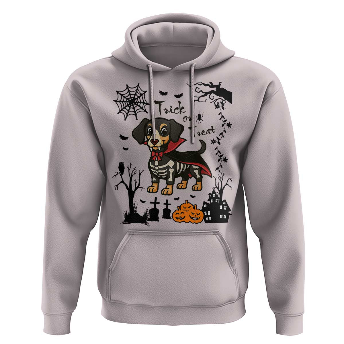 Funny Halloween Gift Hoodie Trick Or Treat With My Dachshund Dracula - Wonder Print Shop