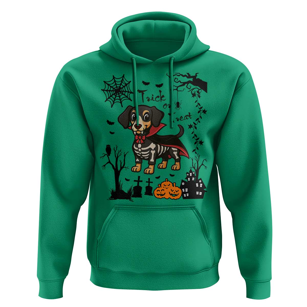 Funny Halloween Gift Hoodie Trick Or Treat With My Dachshund Dracula - Wonder Print Shop
