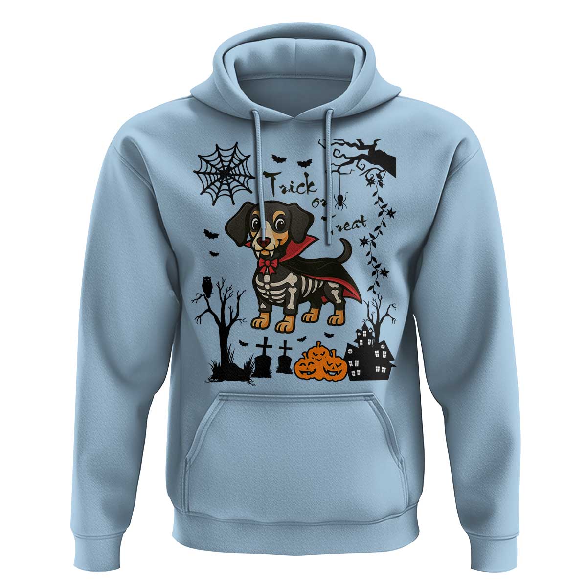 Funny Halloween Gift Hoodie Trick Or Treat With My Dachshund Dracula - Wonder Print Shop