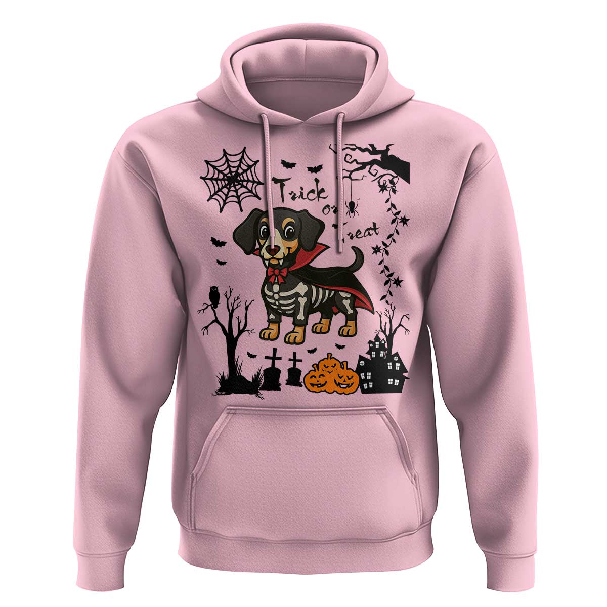 Funny Halloween Gift Hoodie Trick Or Treat With My Dachshund Dracula - Wonder Print Shop