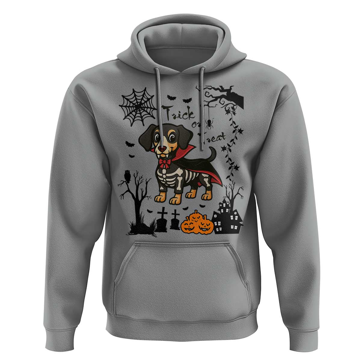 Funny Halloween Gift Hoodie Trick Or Treat With My Dachshund Dracula - Wonder Print Shop