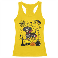 Funny Halloween Gift Racerback Tank Top Trick Or Treat With My Dachshund Dracula - Wonder Print Shop