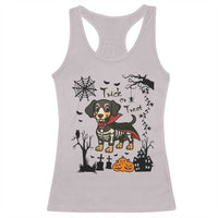 Funny Halloween Gift Racerback Tank Top Trick Or Treat With My Dachshund Dracula - Wonder Print Shop