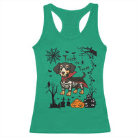 Funny Halloween Gift Racerback Tank Top Trick Or Treat With My Dachshund Dracula - Wonder Print Shop