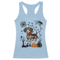 Funny Halloween Gift Racerback Tank Top Trick Or Treat With My Dachshund Dracula - Wonder Print Shop