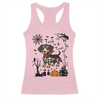 Funny Halloween Gift Racerback Tank Top Trick Or Treat With My Dachshund Dracula - Wonder Print Shop