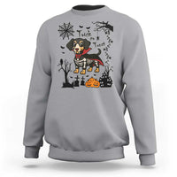 Funny Halloween Gift Sweatshirt Trick Or Treat With My Dachshund Dracula - Wonder Print Shop