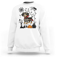 Funny Halloween Gift Sweatshirt Trick Or Treat With My Dachshund Dracula - Wonder Print Shop