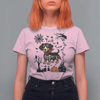 Funny Halloween Gift T Shirt For Women Trick Or Treat With My Dachshund Dracula - Wonder Print Shop