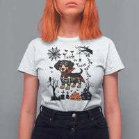 Funny Halloween Gift T Shirt For Women Trick Or Treat With My Dachshund Dracula - Wonder Print Shop
