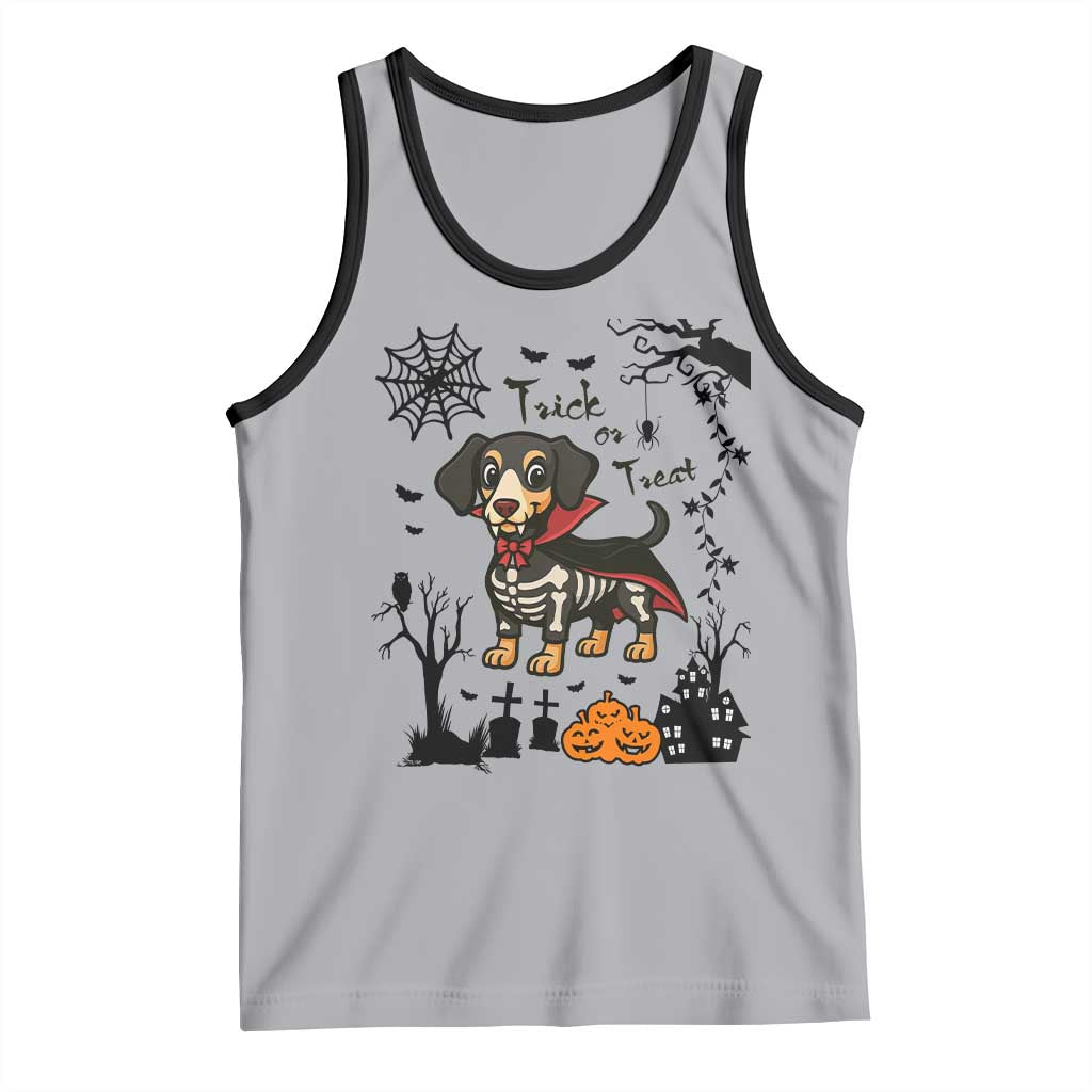 Funny Halloween Gift Tank Top Trick Or Treat With My Dachshund Dracula - Wonder Print Shop