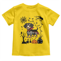 Funny Halloween Gift Toddler T Shirt Trick Or Treat With My Dachshund Dracula - Wonder Print Shop