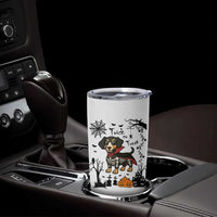 Funny Halloween Gift Tumbler Cup Trick Or Treat With My Dachshund Dracula