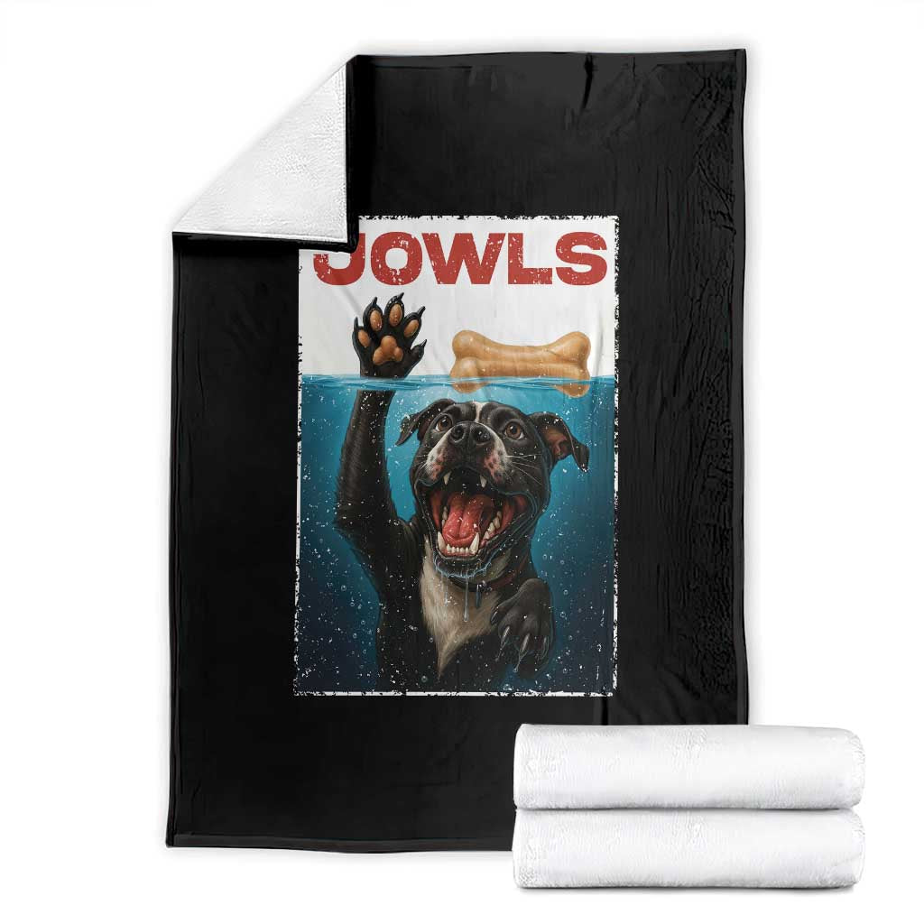 Pitbull Lover Throw Blanket Funny Jowls Horror Dog Poster - Wonder Print Shop
