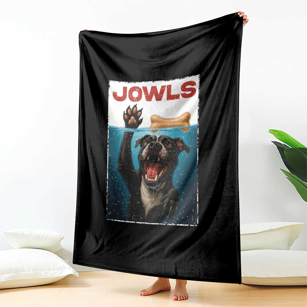 Pitbull Lover Throw Blanket Funny Jowls Horror Dog Poster - Wonder Print Shop