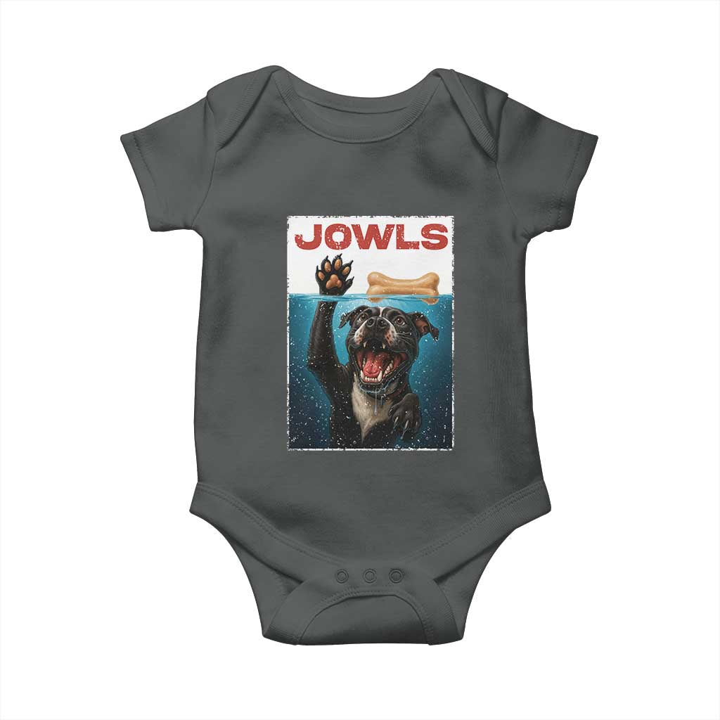 Pitbull Lover Baby Onesie Funny Jowls Horror Dog Poster - Wonder Print Shop