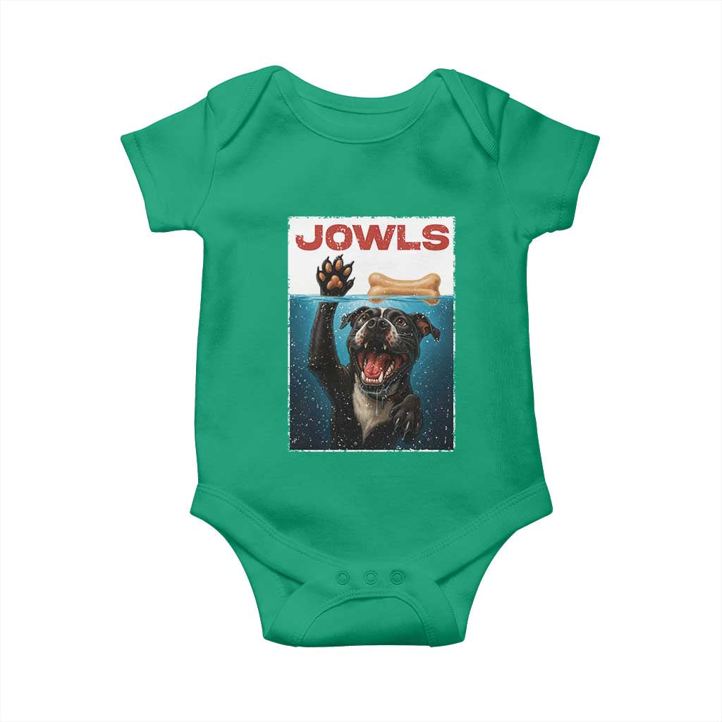 Pitbull Lover Baby Onesie Funny Jowls Horror Dog Poster - Wonder Print Shop