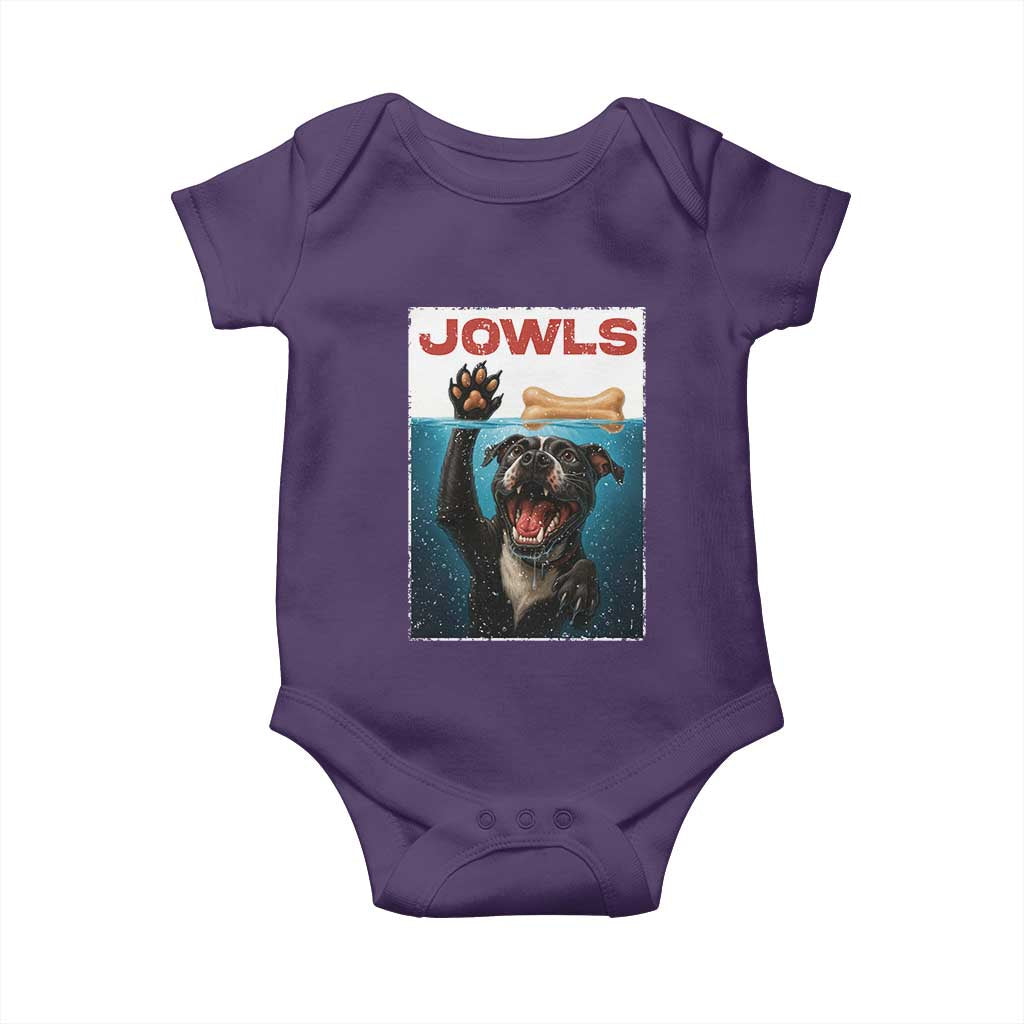 Pitbull Lover Baby Onesie Funny Jowls Horror Dog Poster - Wonder Print Shop
