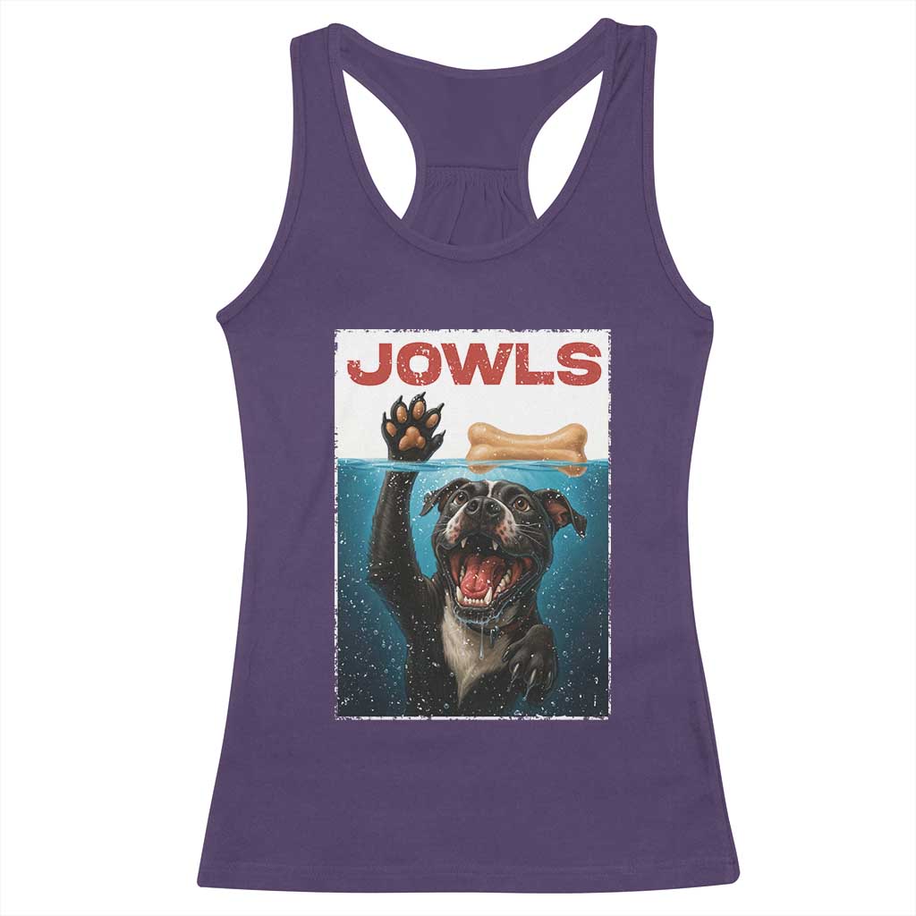 Pitbull Lover Racerback Tank Top Funny Jowls Horror Dog Poster - Wonder Print Shop