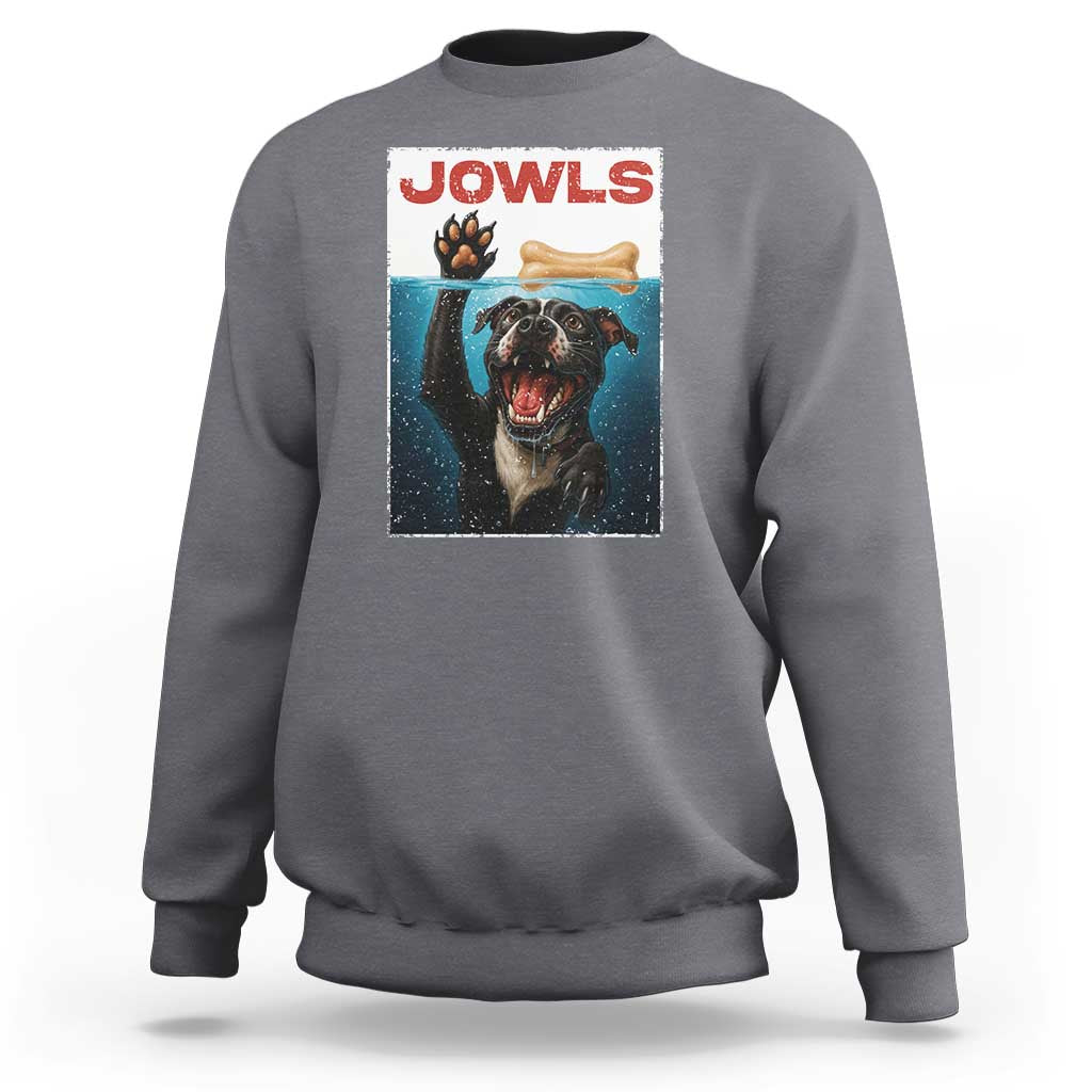 Pitbull Lover Sweatshirt Funny Jowls Horror Dog Poster - Wonder Print Shop