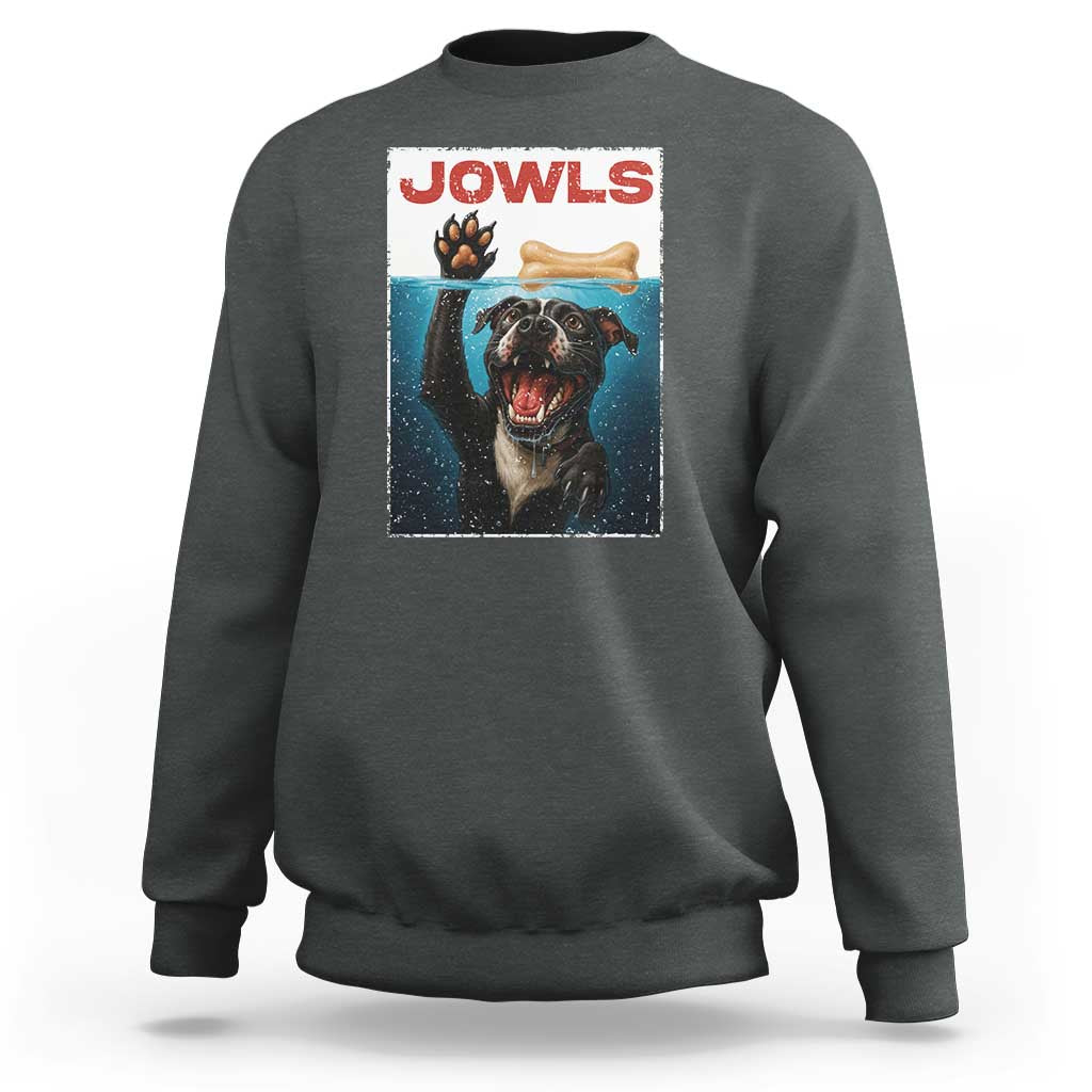 Pitbull Lover Sweatshirt Funny Jowls Horror Dog Poster - Wonder Print Shop