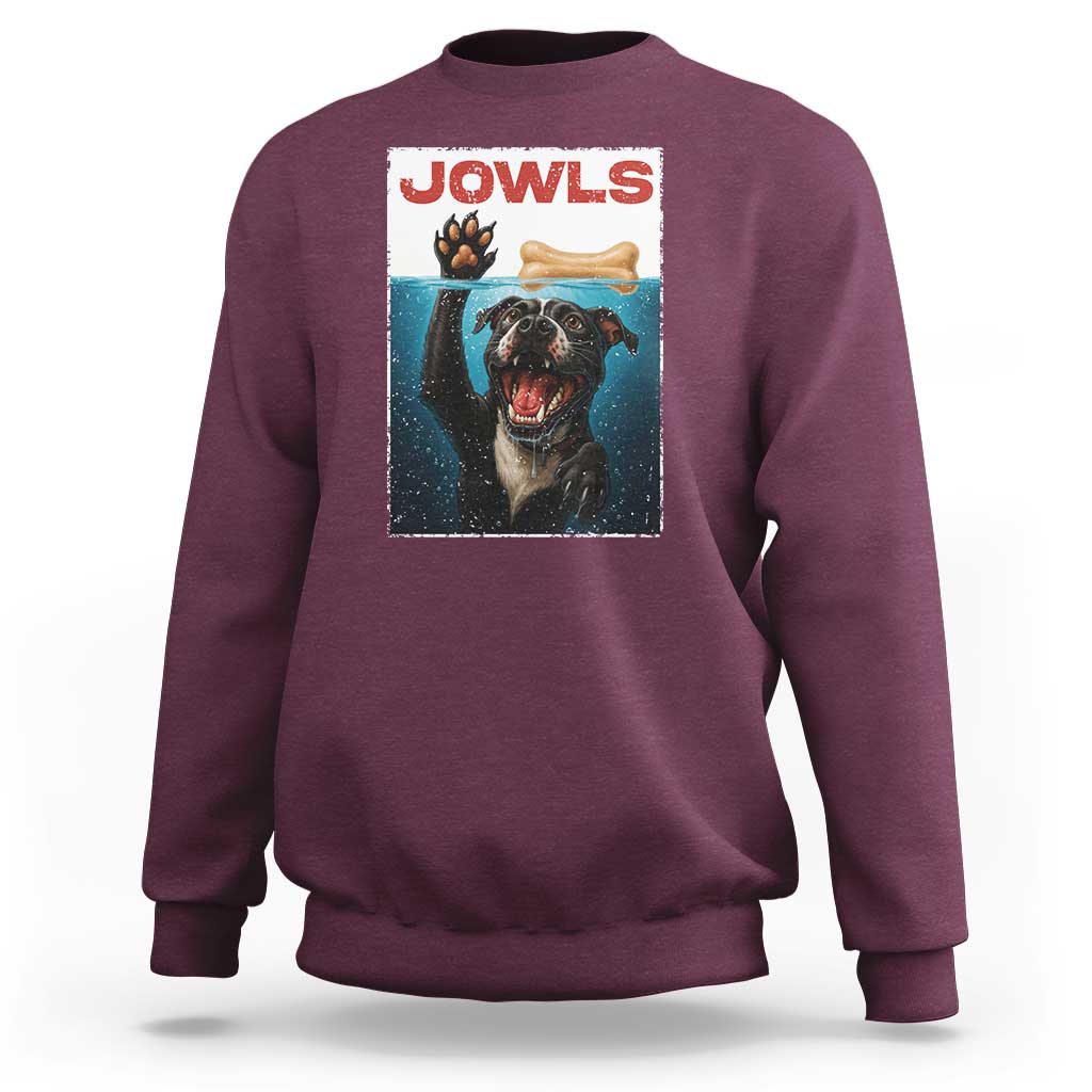 Pitbull Lover Sweatshirt Funny Jowls Horror Dog Poster - Wonder Print Shop
