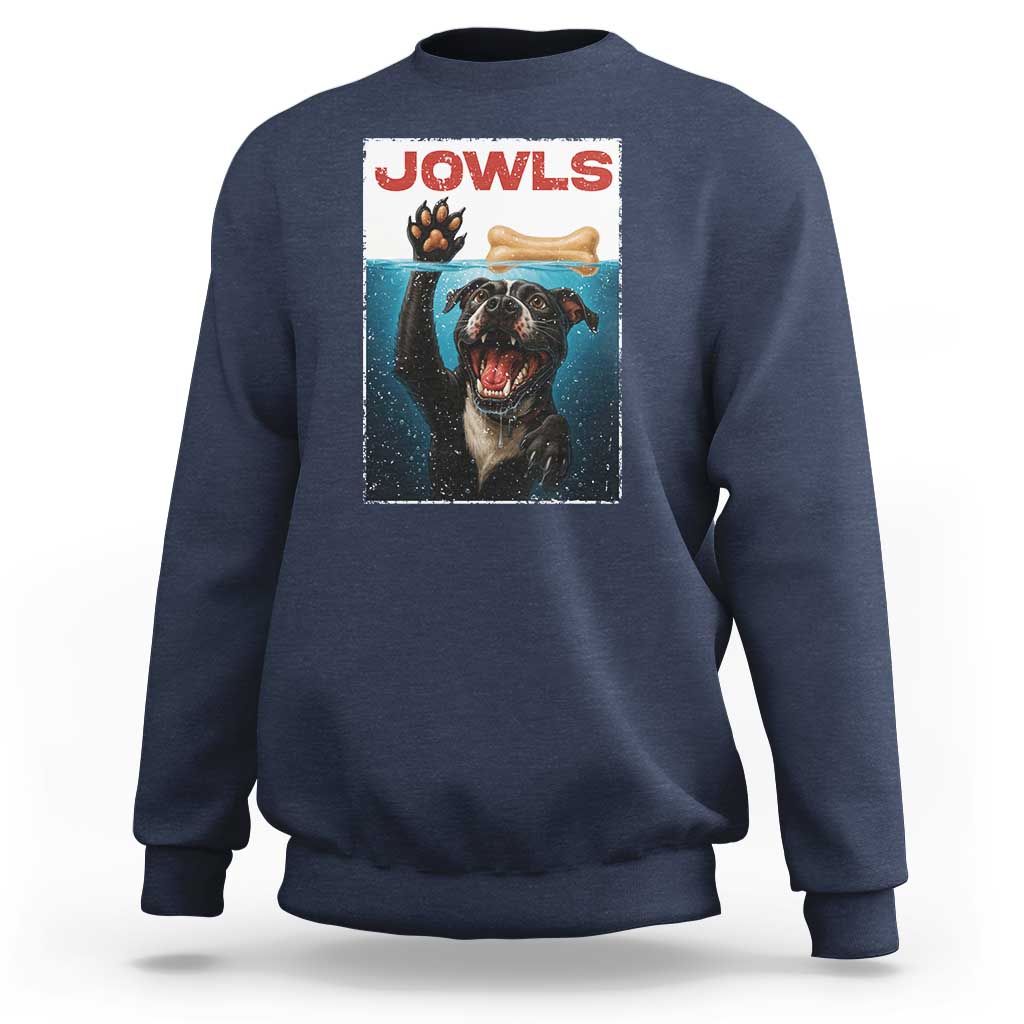 Pitbull Lover Sweatshirt Funny Jowls Horror Dog Poster - Wonder Print Shop