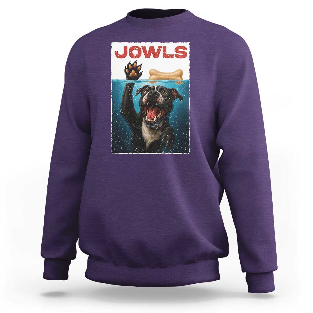 Pitbull Lover Sweatshirt Funny Jowls Horror Dog Poster - Wonder Print Shop
