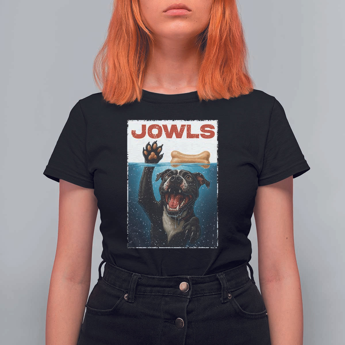 Pitbull Lover T Shirt For Women Funny Jowls Horror Dog Poster - Wonder Print Shop