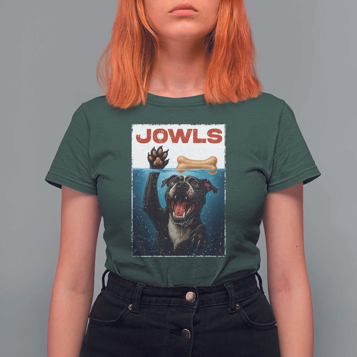 Pitbull Lover T Shirt For Women Funny Jowls Horror Dog Poster - Wonder Print Shop
