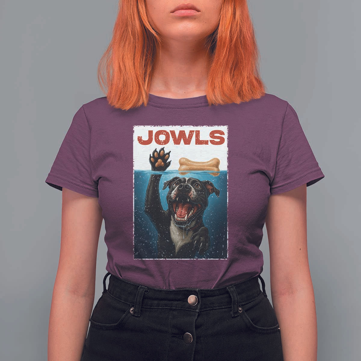 Pitbull Lover T Shirt For Women Funny Jowls Horror Dog Poster - Wonder Print Shop