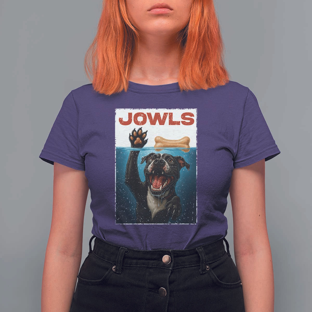 Pitbull Lover T Shirt For Women Funny Jowls Horror Dog Poster - Wonder Print Shop