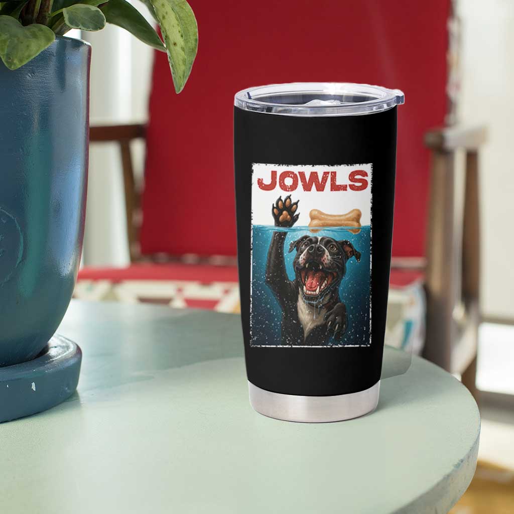 Pitbull Lover Tumbler Cup Funny Jowls Horror Dog Poster