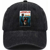 Pitbull Lover Washed Cotton Baseball Cap Funny Jowls Horror Dog Poster