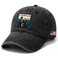 Pitbull Lover Washed Cotton Baseball Cap Funny Jowls Horror Dog Poster