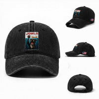 Pitbull Lover Washed Cotton Baseball Cap Funny Jowls Horror Dog Poster