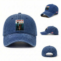 Pitbull Lover Washed Cotton Baseball Cap Funny Jowls Horror Dog Poster