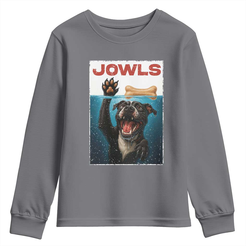 Pitbull Lover Youth Sweatshirt Funny Jowls Horror Dog Poster - Wonder Print Shop