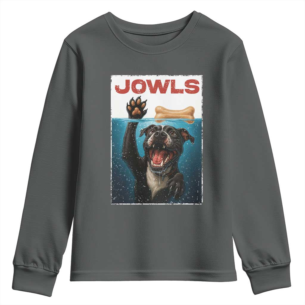 Pitbull Lover Youth Sweatshirt Funny Jowls Horror Dog Poster - Wonder Print Shop