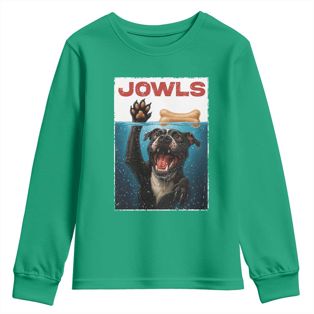 Pitbull Lover Youth Sweatshirt Funny Jowls Horror Dog Poster - Wonder Print Shop