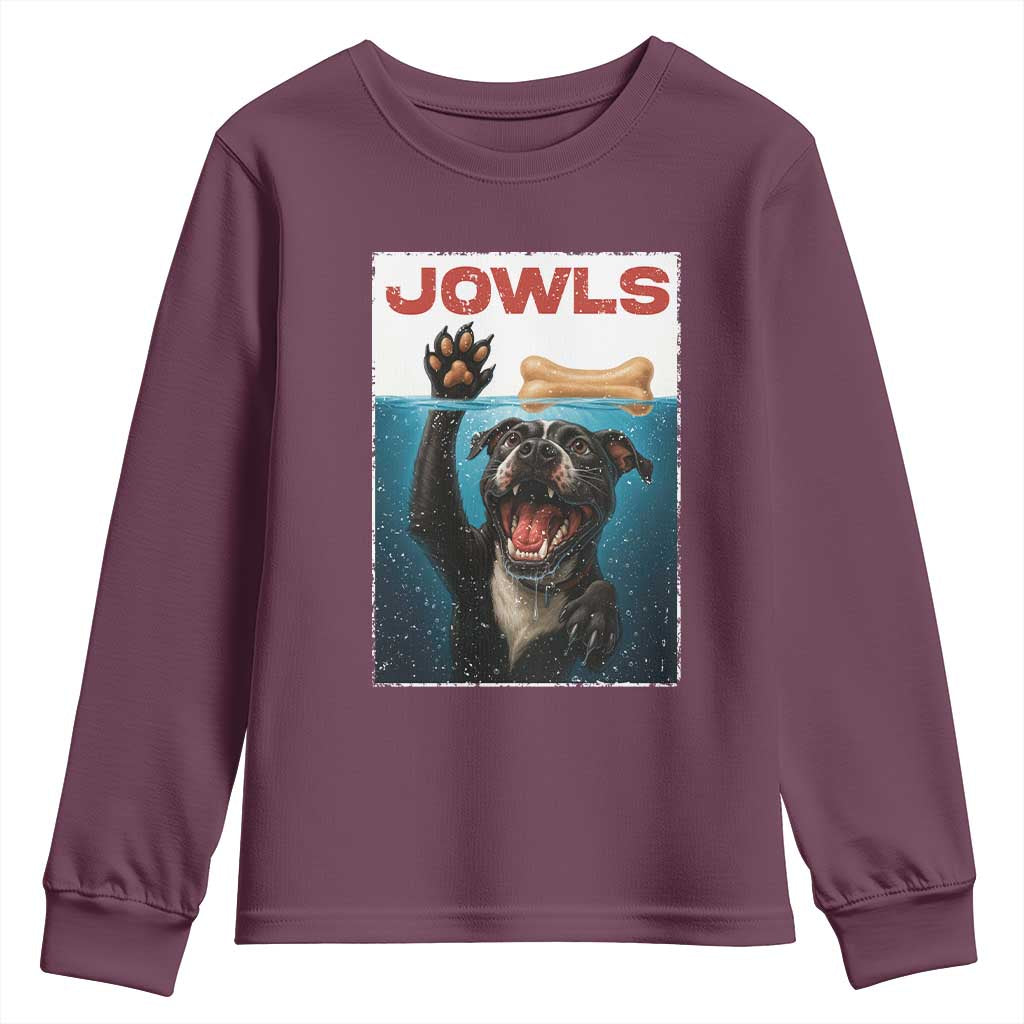 Pitbull Lover Youth Sweatshirt Funny Jowls Horror Dog Poster - Wonder Print Shop