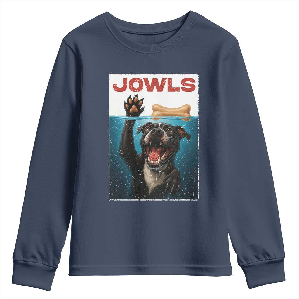 Pitbull Lover Youth Sweatshirt Funny Jowls Horror Dog Poster - Wonder Print Shop