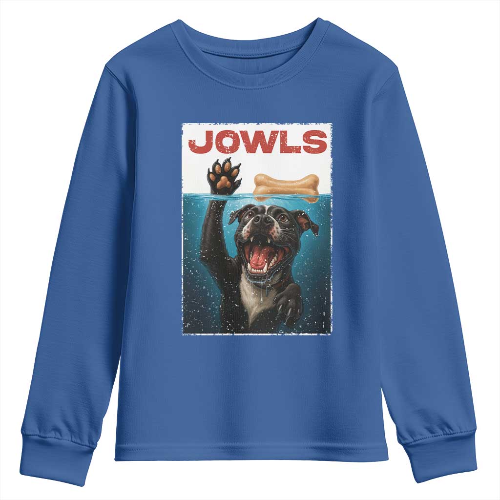 Pitbull Lover Youth Sweatshirt Funny Jowls Horror Dog Poster - Wonder Print Shop