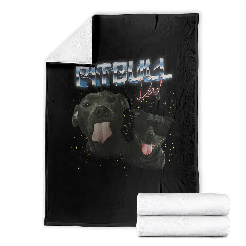 Pitbull Dad Throw Blanket Funny Gift For Pitbull Lover - Wonder Print Shop