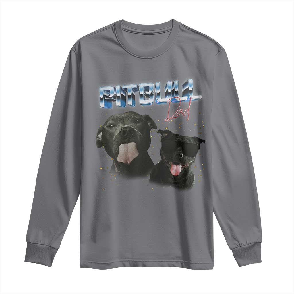 Pitbull Dad Long Sleeve Shirt Funny Gift For Pitbull Lover - Wonder Print Shop