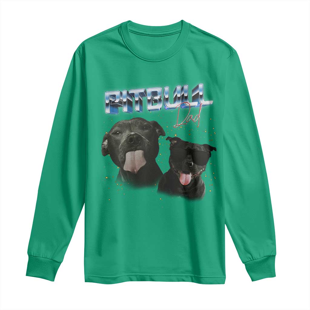 Pitbull Dad Long Sleeve Shirt Funny Gift For Pitbull Lover - Wonder Print Shop