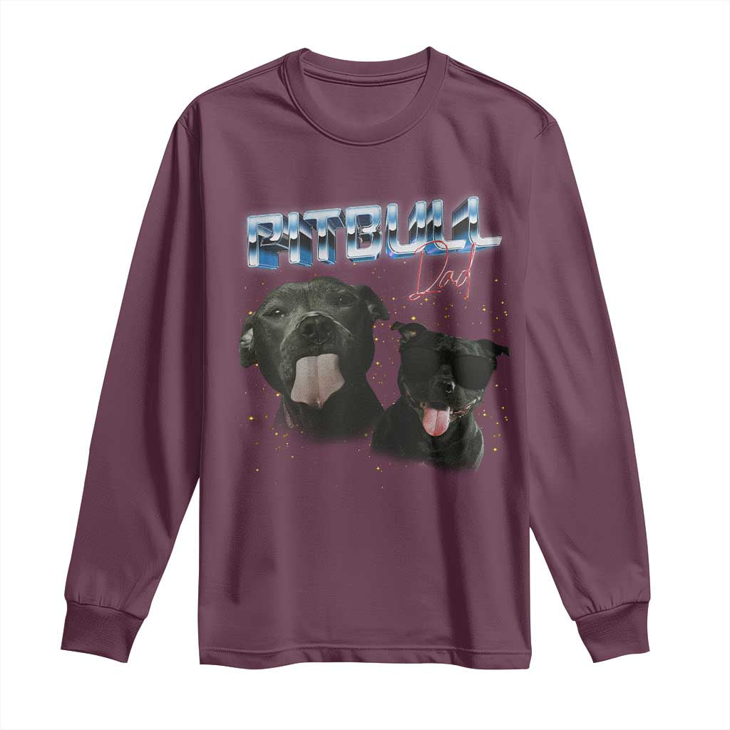 Pitbull Dad Long Sleeve Shirt Funny Gift For Pitbull Lover - Wonder Print Shop