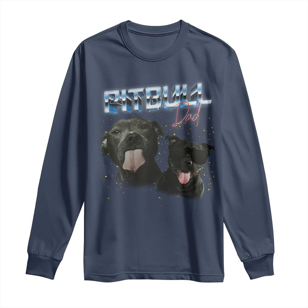 Pitbull Dad Long Sleeve Shirt Funny Gift For Pitbull Lover - Wonder Print Shop